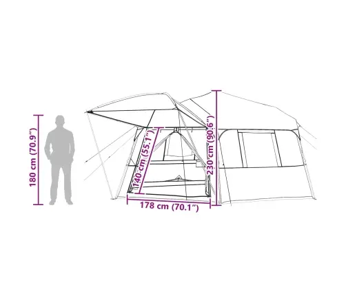 Momentāna Telts Alta Zila 458 X 400 X 230 Cm Tērauds Vidaxl