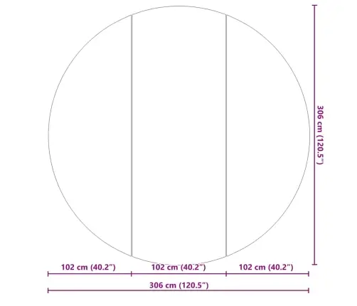 Baseino Dugno Plėvelė Juoda Ø 306 Cm Nekintantis Audinys
