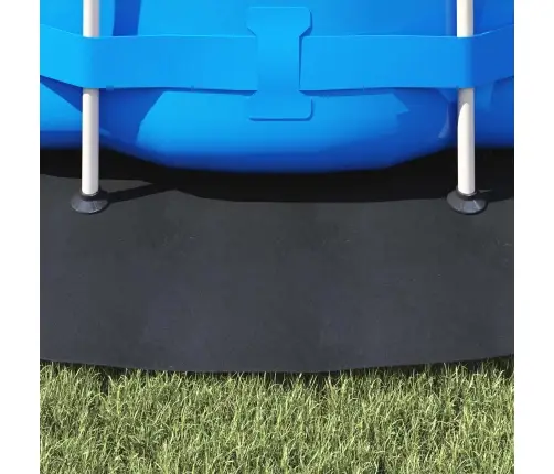 Baseina Grīdas Audums, Melns, Ø 366 Cm, Neausts Audums, Apaļš Vidaxl