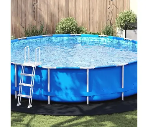 Baseina Grīdas Audums, Melns Ø 610 Cm, Neausts Audums, Apaļš Vidaxl