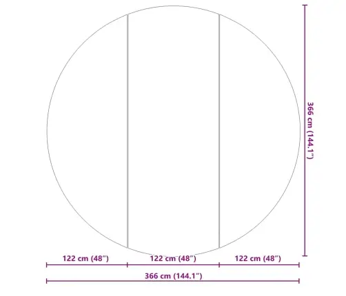 Baseino Dugno Plėvelė Juoda Ø 366 Cm Nekintantis Audinys