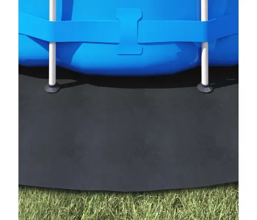 Baseina Zemes Audums, Melns, Ø 396 Cm, Neovīna Audums, Apaļš. Vidaxl