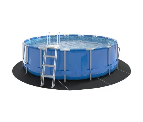 Basseini Põrandakatte Leht Must Ø 428 Cm Mitte-Kootud Kangas