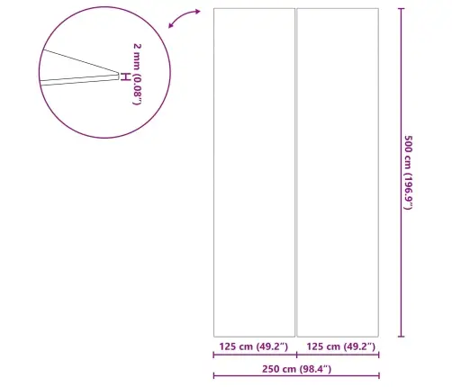 Taisnstūra Baseinu Pārklājums Melns Polietilēns 500 X 250 Cm Vidaxl