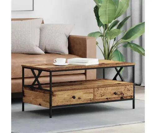 Kohvilaud With Drawer Vana Puit 100 X 51 X 45 Cm Tehispuit Kohvilaud With Drawer Vana Puit 100 X 51 X 45 Cm Tehispuit