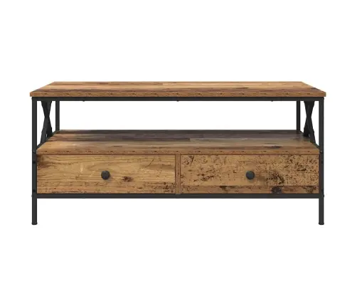 Kohvilaud With Drawer Vana Puit 100 X 51 X 45 Cm Tehispuit Kohvilaud With Drawer Vana Puit 100 X 51 X 45 Cm Tehispuit