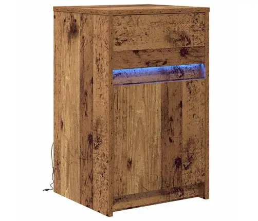 Led Naktinis Staliukas Su Spintelėmis Su Stalčių Sena Mediena