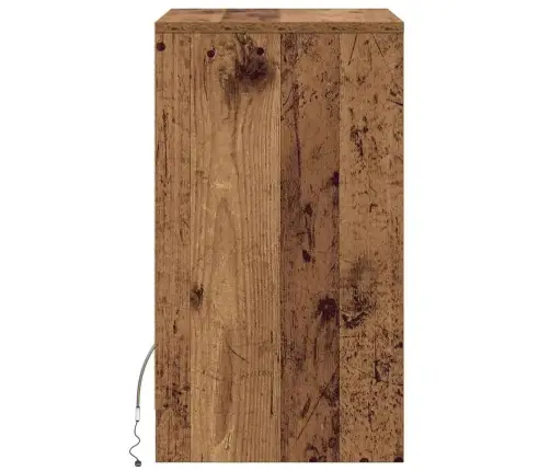 Led Naktinis Staliukas Su Spintelėmis Su Stalčių Sena Mediena