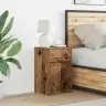 Led Naktsgaldiņš Ar Atvilktni 2 Pcs Vecs Koks 38 X 34 X 61 Cm Vidaxl