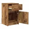 Led Naktsgaldiņš Ar Atvilktni 2 Pcs Vecs Koks 38 X 34 X 61 Cm Vidaxl