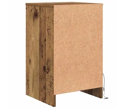 Led Naktsgaldiņš Ar Atvilktni 2 Pcs Vecs Koks 38 X 34 X 61 Cm Vidaxl