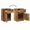 Led Naktsgaldiņš Ar Atvilktni 2 Pcs Vecs Koks 38 X 34 X 61 Cm Vidaxl