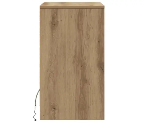 Led Voodiöötükk 2 Pcs Käsitöötamm 38 X 34 X 61 Cm Tehispuit