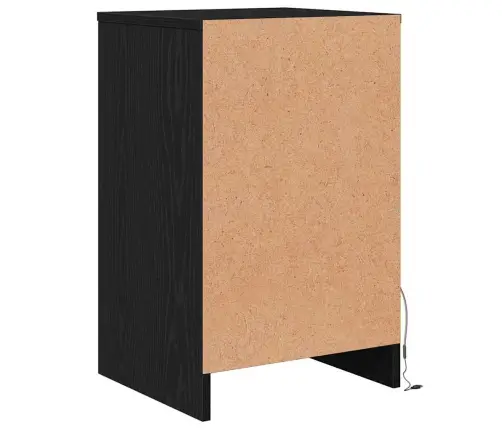 Led Naktsgaldiņš Melns Ozols 38 X 34 X 61 Cm Kokskaidu Plāksne Vidaxl