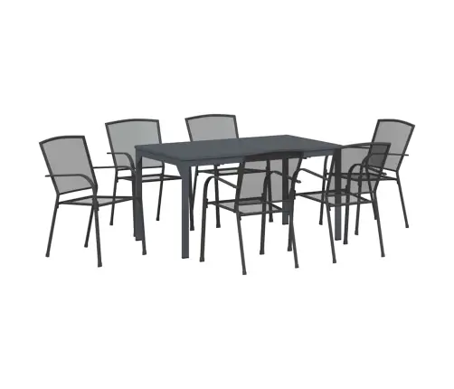 Aia Söögilaudade Komplekt 7 Pcs Antratsiit Pulberkattega Teras
