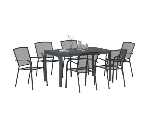 Aia Söögilaudade Komplekt 7 Pcs Antratsiit Pulberkattega Teras