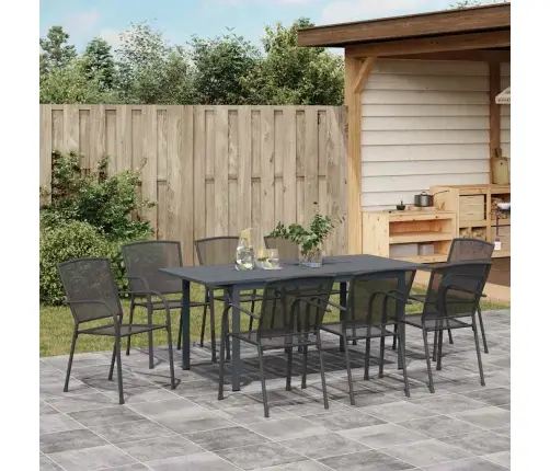 Sodo Valgomojo Komplektas 9 Pcs Antracitas Plienas