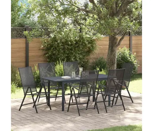 Dārza Ēdamgalds 7 Pcs Antracīta Pilna Izmēra Vidaxl