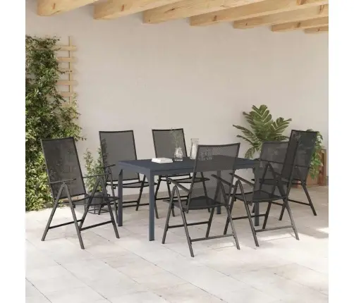 Dārza Ēdamgalds 7 Pcs Antracīta Pilna Izmēra Vidaxl