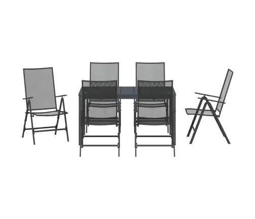 Dārza Ēdamgalds 7 Pcs Antracīta Pilna Izmēra Vidaxl