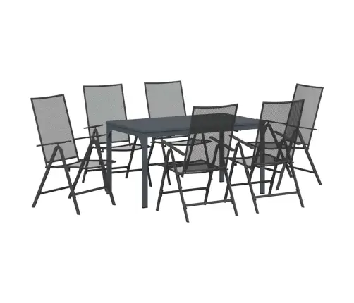 Dārza Ēdamgalds 7 Pcs Antracīta Pilna Izmēra Vidaxl
