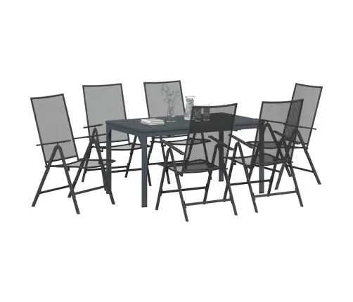 Dārza Ēdamgalds 7 Pcs Antracīta Pilna Izmēra Vidaxl