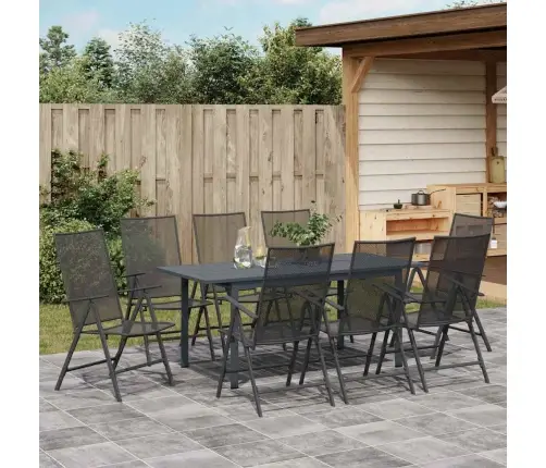 Sodo Valgomojo Komplektas 9 Pcs Antracitas Miltelinis Plienas