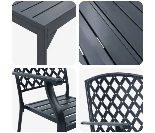 Aia Söögilaudade Komplekt 9 Pcs Antratsiit Pulberkattega Teras