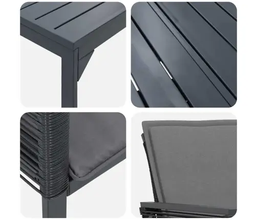 Dārza Ēdamgalds 7 Pcs Antracīts Poliratāns Vidaxl