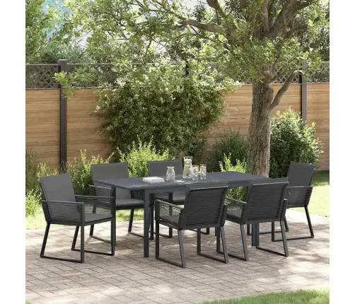 Dārza Ēdamgalds 7 Pcs Antracīts Poliratāns Vidaxl