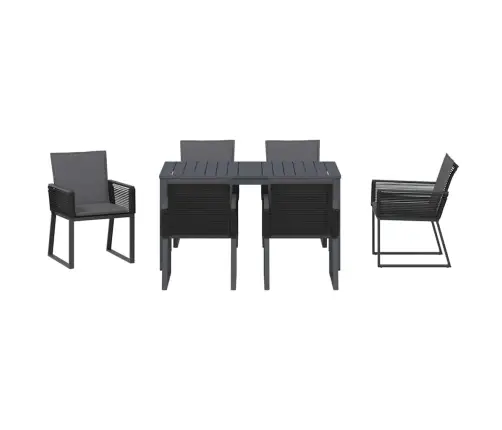 Dārza Ēdamgalds 7 Pcs Antracīts Poliratāns Vidaxl