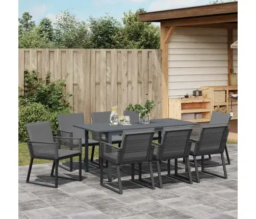 Dārza Ēdamgalds Ar Spilveniem 9 Pcs Antracīts Vidējs Vidaxl