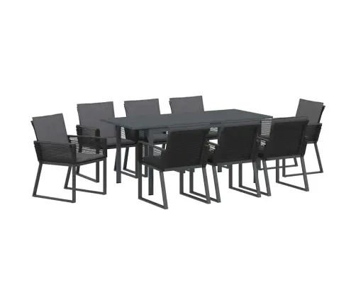 Dārza Ēdamgalds Ar Spilveniem 9 Pcs Antracīts Vidējs Vidaxl