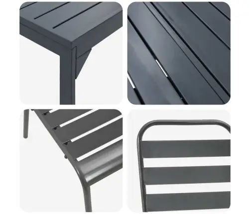 9 Gab. Ēdamgalds 9 Pcs Tumši Pelēks Lieli Vidaxl