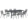 9 Gab. Ēdamgalds 9 Pcs Tumši Pelēks Lieli Vidaxl