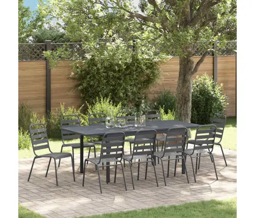 Sodo Valgomojo Komplektas 11 Pcs Antracitas Miltelinis Plienas