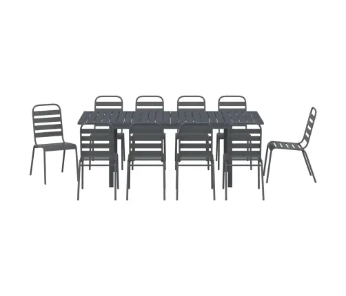 Sodo Valgomojo Komplektas 11 Pcs Antracitas Miltelinis Plienas