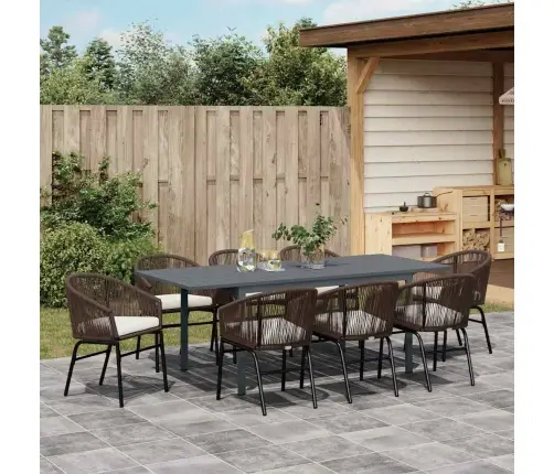 Sodo Valgomojo Komplektas 9 Pcs Ruda Poliratanas