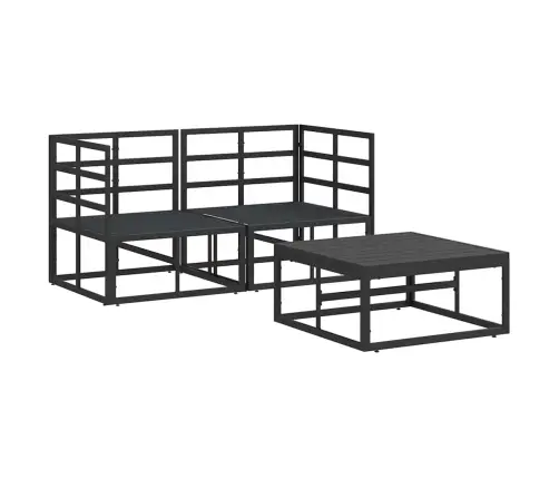 Dārza Dīvānu Komplekts 3 Pcs Melna 70 X 70 X 32 Cm Alumīnijs Vidaxl