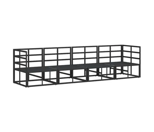 Dārza Dīvānu Komplekts 4 Pcs Melna 283 X 71.5 X 71 Cm Alumīnijs Vidaxl