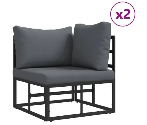 Dārza Dīvānu Komplekts 6 Pcs Melna 70 X 70 X 32 Cm Alumīnijs Vidaxl