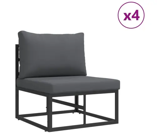 Dārza Dīvānu Komplekts 7 Pcs Melna 70 X 70 X 32 Cm Alumīnijs Vidaxl