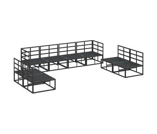 Dārza Dīvānu Komplekts 8 Pcs Melna 283 X 71.5 X 71 Cm Alumīnijs Vidaxl