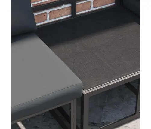 Dārza Dīvānu Komplekts 4 Pcs Melna 213 X 143 X 71 Cm Alumīnijs Vidaxl