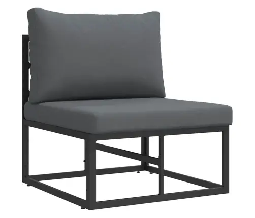 Dārza Dīvānu Komplekts 4 Pcs Melna 213 X 143 X 71 Cm Alumīnijs Vidaxl