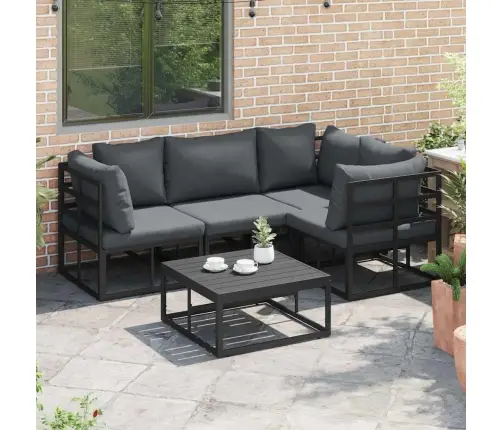 Dārza Dīvānu Komplekts 5 Pcs Melna 70 X 70 X 32 Cm Alumīnijs Vidaxl