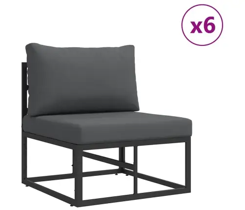 Dārza Dīvānu Komplekts 10 Pcs Melna 70 X 70 X 32 Cm Alumīnijs Vidaxl