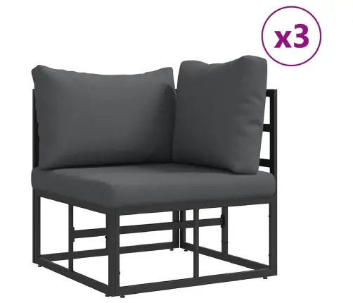 Aia Diivanikomplekt Padjaga 10 Pcs Must Alumiinium