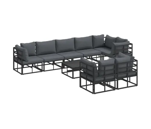 Aia Diivanikomplekt Padjaga 9 Pcs Must Alumiinium