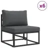 Aia Diivanikomplekt Padjaga 10 Pcs Must Alumiinium
